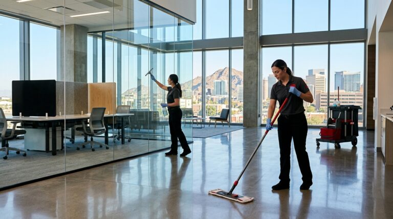 Commercial office cleaning team in a Phoenix facility - JAG Janitorial Services
